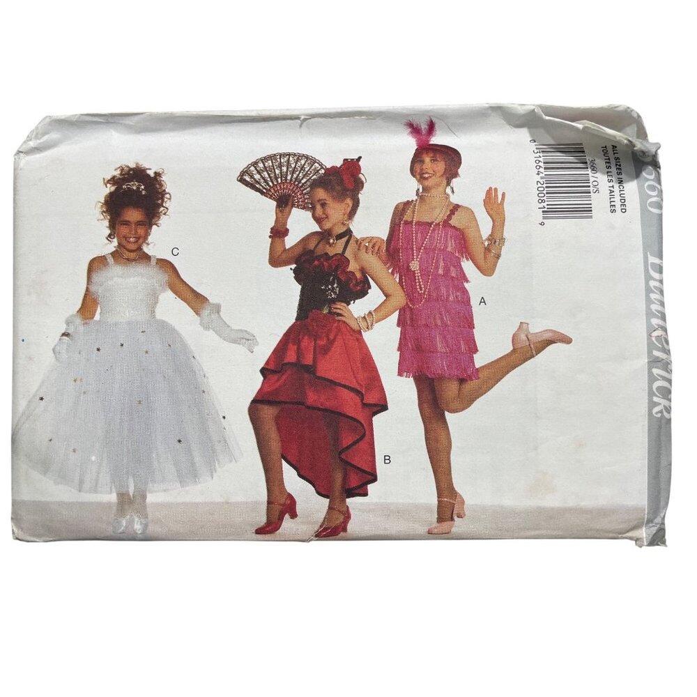 Butterick 3660 Girls Costume Sewing Pattern All Sizes Flapper Ballerina UNCUT